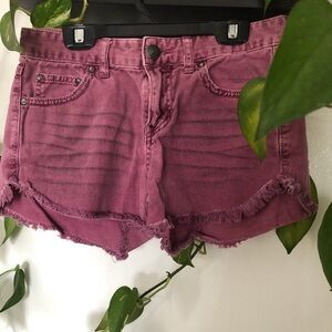 Free People Purple Jean Shorts Distressed